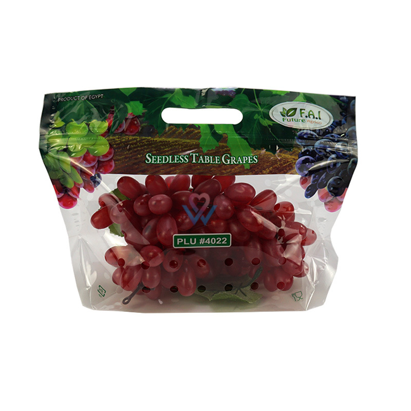 Factory supply custom plastic fruit packaging bag grapes packaging bag E